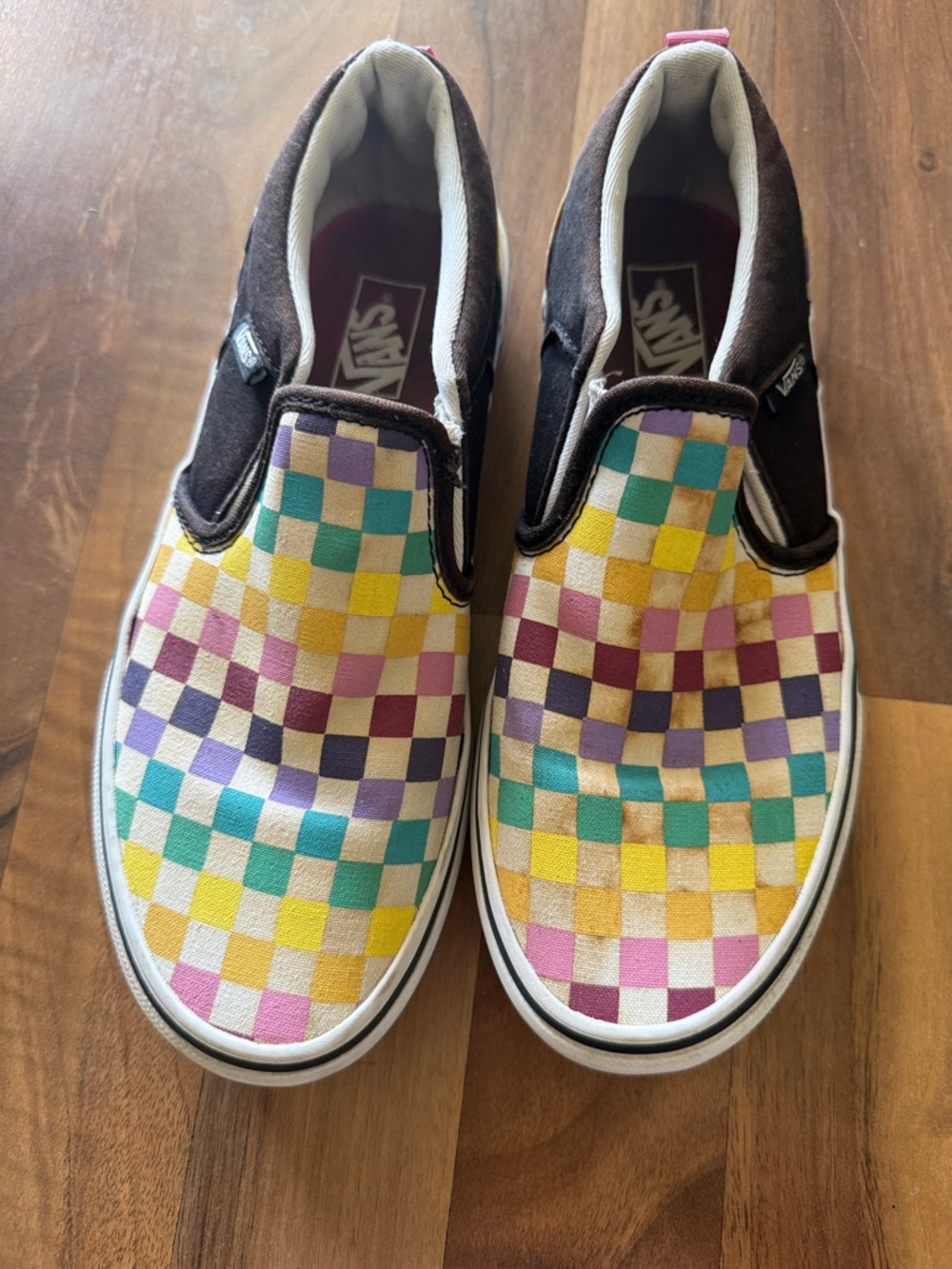 Vans Kids Slip-On Checkerboard Sneakers - Yellow, Teal, Purple, Pink, Brown